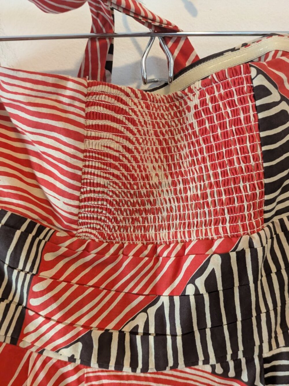 Anthropologie We Love Vera "Study of Shapes" Brown Red Halter Dress - Picture 10 of 16